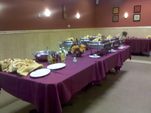 Catering table setup