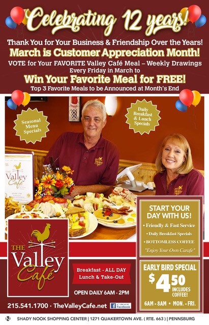 The Valley Cafe celebrated 12 years in March 2023! Please support local business